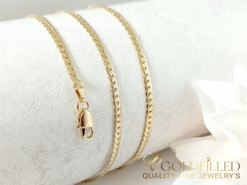 Antialergická pozlátená náhrdelník „Goldfilled“, dĺžka 50cm a šírka 3,2 mm, farba 14K