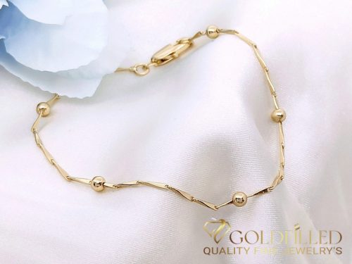 Antialergénny pozlátený náramok „Goldfilled“, dĺžka 19 cm a šírka 1-3 mm, farba 18K