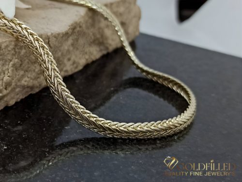 Antialergénny pozlátený náramok „Goldfilled“, dĺžka 19 cm a šírka 5,5 mm, farba 14K