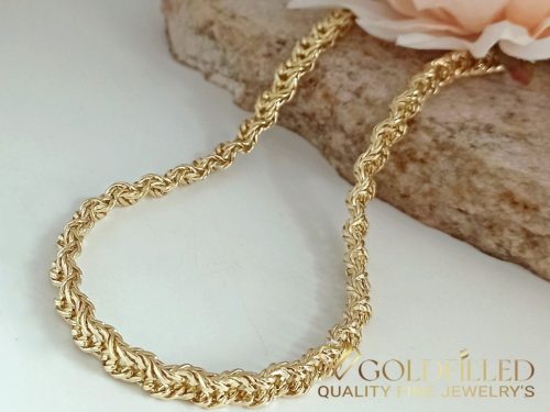 Exkluzívny antialergický pozlátený náhrdelník „Goldfilled“, 45 cm dlhý a 7 mm hrubý, 14K farba